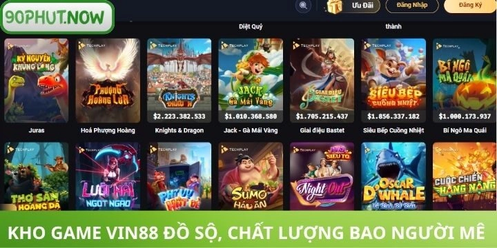 Những danh mục trò chơi đang hot nhà cái Vin88
