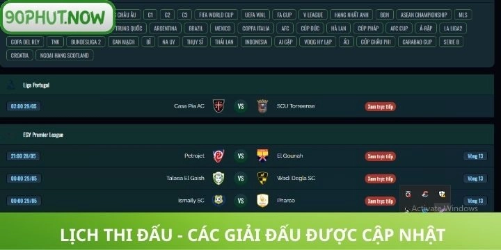 Chi tiết cần lưu ý khi xem lịch thi đấu