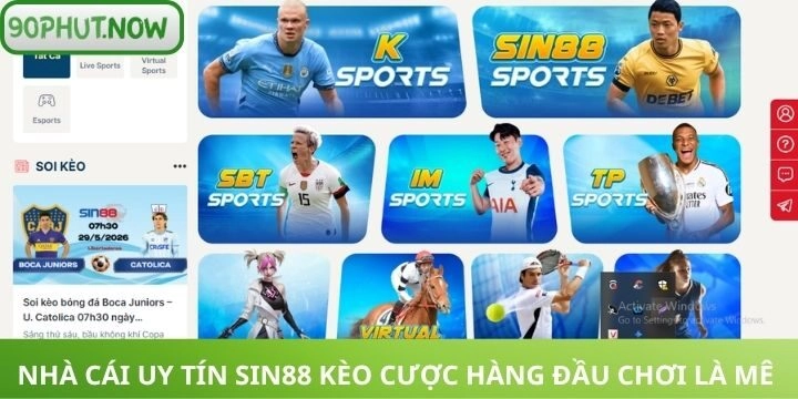 Nhà cái uy tín Sin88 kèo cược chơi là mê