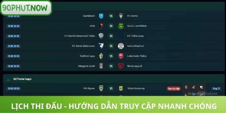 Lịch thi đấu giúp người xem dễ theo dõi hơn