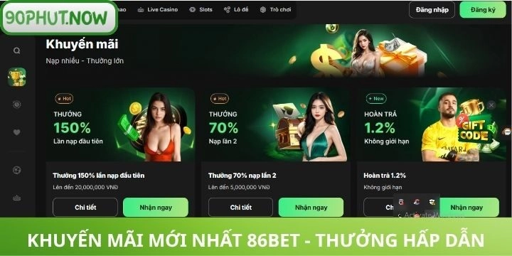 Tổng hợp khuyến mãi mới nhất tại nhà cái 86BET